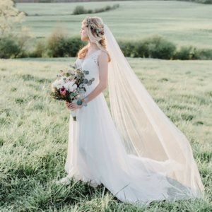 New Ivory Veil - Chapel Length (90 inches)